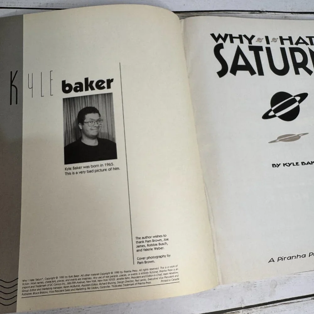 Why I Hate Saturn by Kyle Baker 1990 Hardcover Comic Graphic Novel Piranha Press
